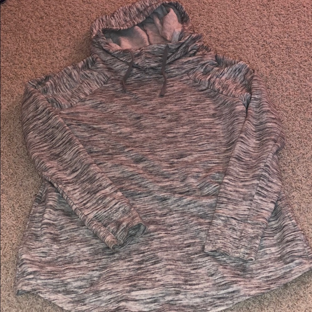 Gray and white hoodie